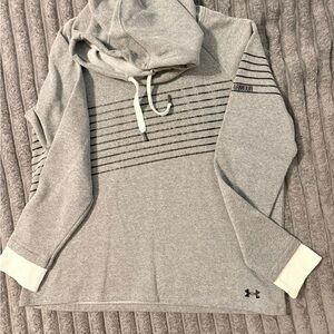 Under Armour Heather Gray Pullover with Black Stripes